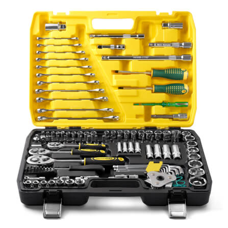 ชุดบ็อกซ์ DELTON รุ่น DKT-121PCS 1/4 , 3/8 , 1/2 นิ้ว แพ็ก 121 ชิ้น_1